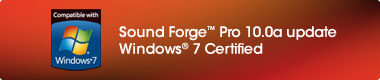 Sound Forge Pro 10.0a update Windows 7 Certified