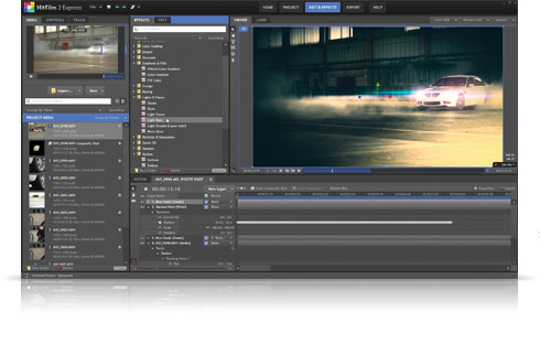 HitFilm 2 Express を使用した高度な 2D や 3D のエフェクトおよびコンポジット。