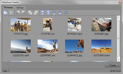 Easy slideshow creation