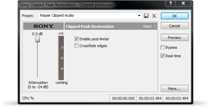 Save recorded track with clipped peaks.