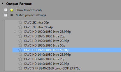 XAVC Intra MXF smart render
