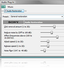 Restore audio with noise reduction, click and crackle removal, and more